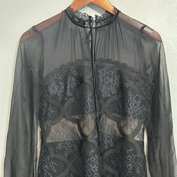 X by NBD MICHELLE lace sheer detail DRESS black size 4- gently used - Picture 7 of 16